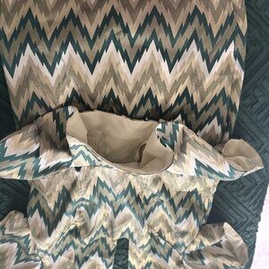 African Styled Chevron Patterned Dress with Ruffle Sleeves